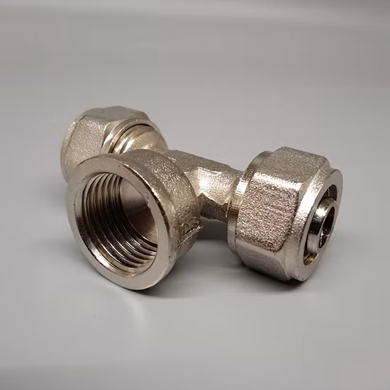 Brass Air Fittings Nickel Plated Pipe Quick Tee Adapters
