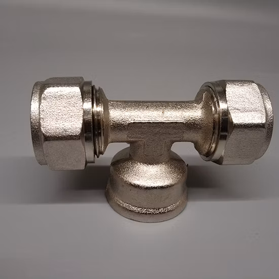 Brass Air Fittings Nickel Plated Pipe Quick Tee Adapters